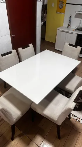 Mesa de Jantar Completa com 6 Cadeiras - Ideal para Família