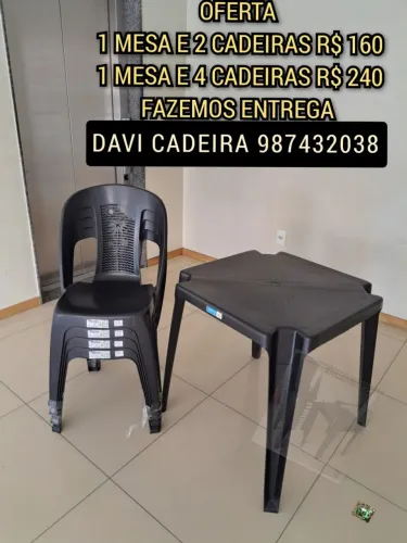CONJUNTO DE MESA MAIS CADEIRA DE PLASTICO JD PA PARA SU SUA FAMILIA