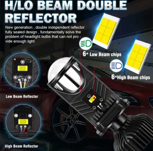 Lâmpada H4 Projetor Ultra Led Par