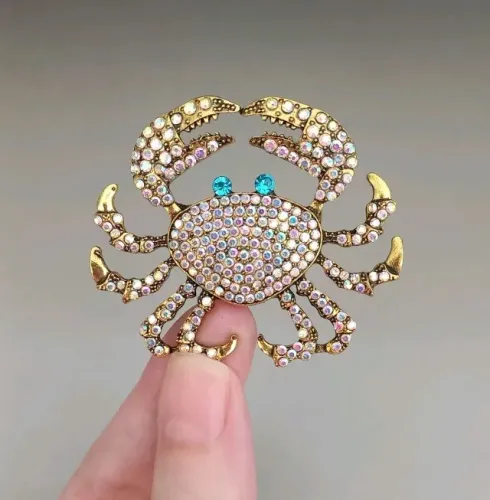 Broche de Caranguejo com Strass (novo)