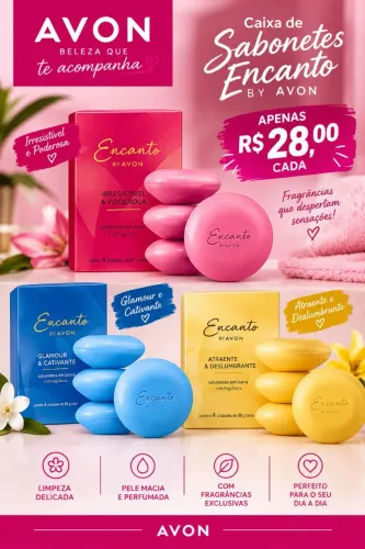 Caixa de Sabonetes Avon