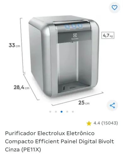 Purificador de água eletrônico Electrolux