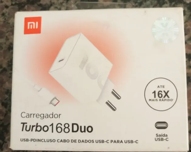 Carregador Xiaomi Turbo 168 Duo TipoC TipoC novo na caixa