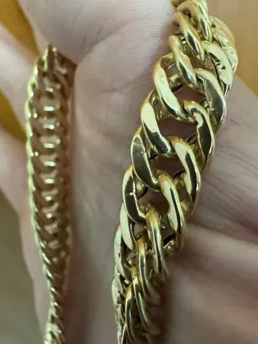 Pulseira Groumet de ouro 14.55g 18k procedência garantia eterna
