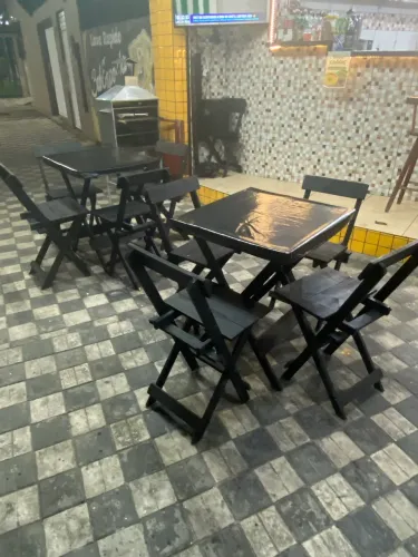 Conjunto de mesa dobrável bar com cadeiras