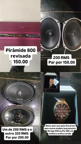 Som automotivo e relógio
