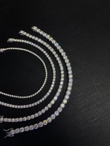 Pulseiras Rivieras em Prata 950 com Moissanites