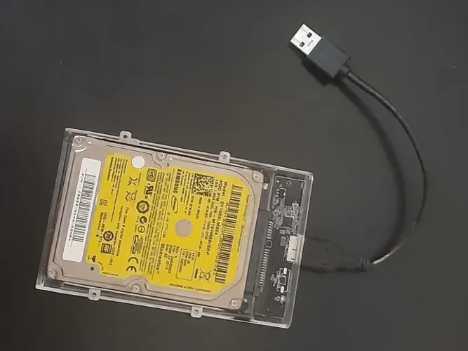 HD Externo 1TB Samsung/Seagate Portátil - Case Transparente USB 3.0 - Saúde 100% (SATA)2.5