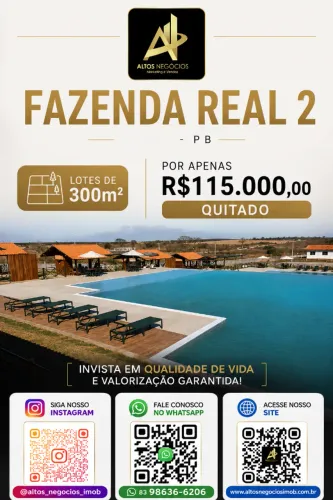 Fazenda Real 2 - 300m² com Condições Especiais