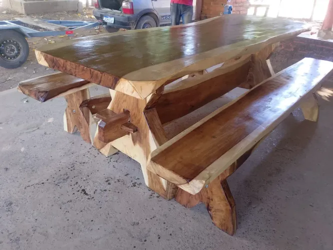 Mesa rústica de madeira 2,5m (entrego em sua casa)