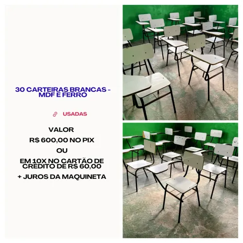 CARTEIRAS BRANCAS MDF E FERRO