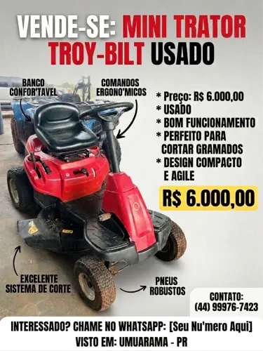 Troy-bilt cortador de grama tratorzinho