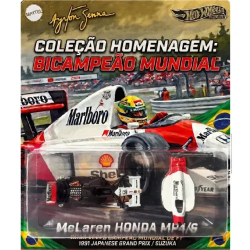 Miniatura Hot Wheels Ayrton Senna Mclaren Honda Mp4/6 Custom