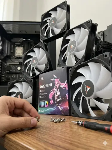 Kit 5 Fans AceGeek Preto RGB NOVAS + Caixa (ACEITO OFERTA)