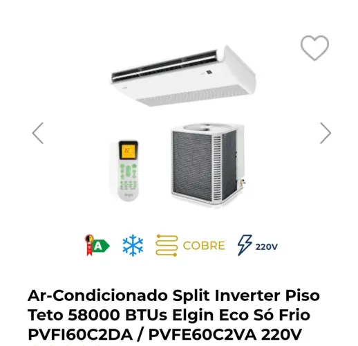 Ar condicionado Elgin 58.000 btus inverter 220v