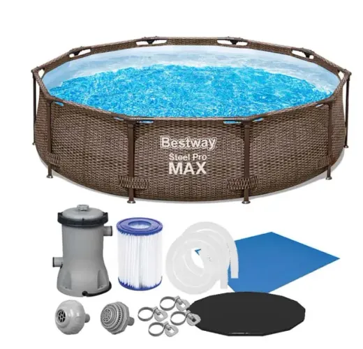 Piscina 4.678l Bestway Steel Pro Max + Filtro 110V + Capa + Lona
