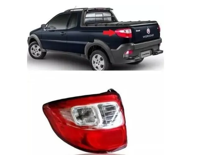 Lanterna Traseira Strada 2014 2015 2016 Esquerdo Original Sem Suporte Preto