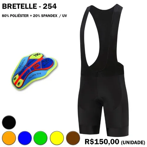 Bretelle Ciclismo ciclista com Gel Todos os Tamanhos
