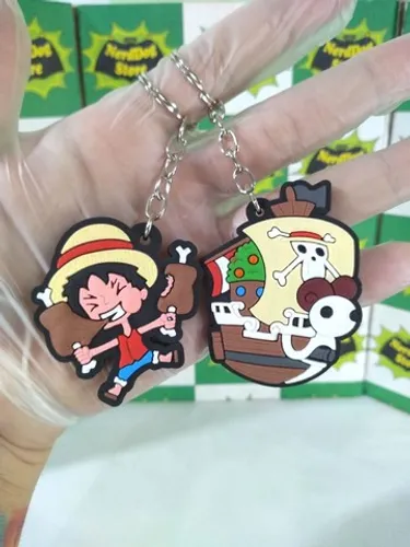 Chaveiros One Piece - NerdDog Store Luffy Mugiwara Palha Going Merry Akuma no Mi