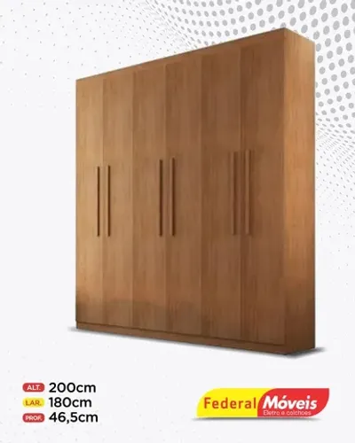 Guarda Roupa 6 Portas 2 Gavetas Super Lindo Fazemos Entrega