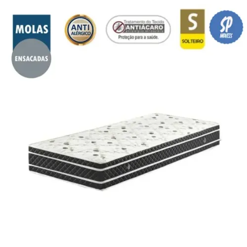 Colchão de Molas Ensacadas Solteiro 28cm - Conforto e Suporte Avançado