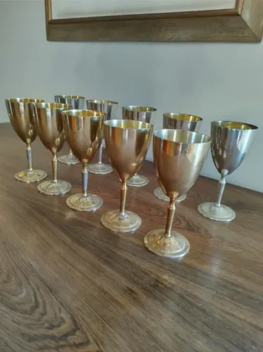 Taças decorativas banhadas- Anos 1980