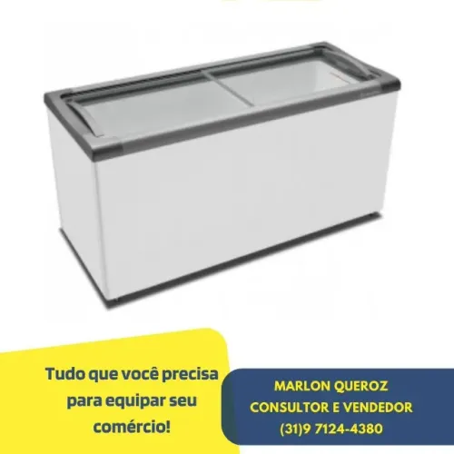 Freezer Horizontal Tampa de Vidro Metalfrio 490L