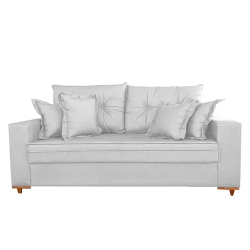 Sofá Living com Almofadas Soltas 3 Lugares Tecido Linho Lindíssimo P76