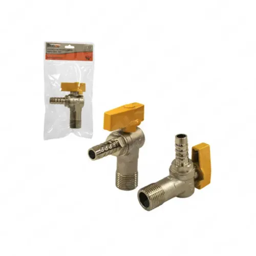 Registro De Gás Esfera Angular 90° Rosca 1/2 Npt Macho X 3/8