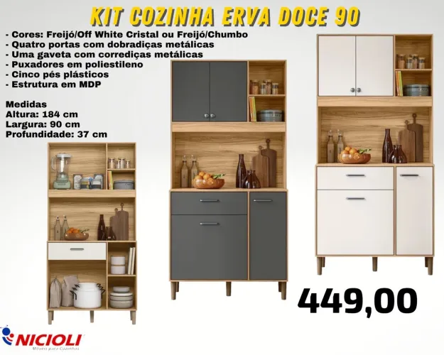 Kit cozinha erva doce 090 - ENTREGA HOJE MESMO - LIGUE AGORA