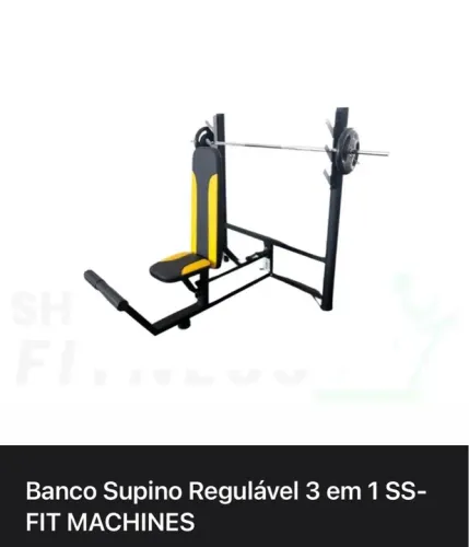 Banco supino regulável 3 em 1