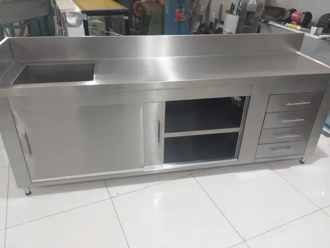 Gabinete inox industrial de encosto-sob medida