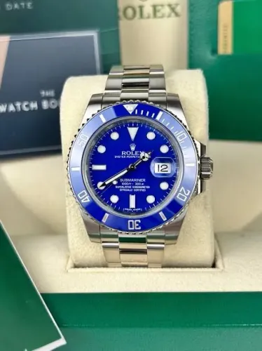 Relógio rolex automático submariner azul novo 