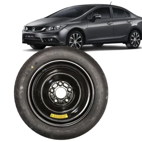 Roda Estepe Fino Honda Com Pneu Kenda T135/80D15 5 Furos
