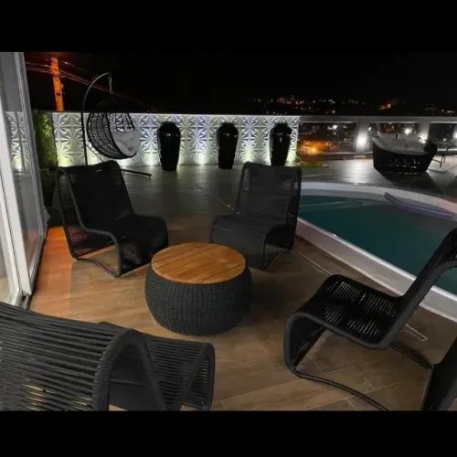 CONJUNTO POLTRONAS DE CORDA NÁUTICA + MESA DE CENTRO 