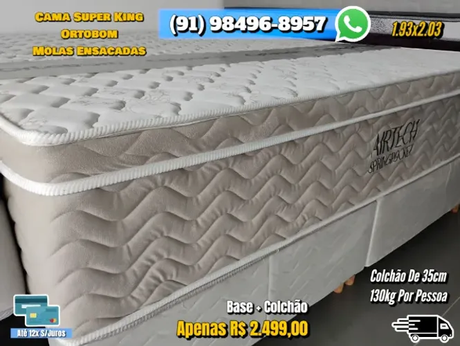 CAMA SUPER KING ORTOBOM MOLAS ENSACADAS