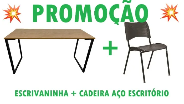PROMOÇÃO CONJUNTO ESCRIVANINHA + CADEIRA DE ESCRITÓRIO NOVOS = ENTREGA + MONTAGEM GRÁTIS