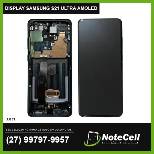 Tela/Display P/ Samsung S21 Ultra Super Amoled Biometria Ok, Qualidade Similar a Original