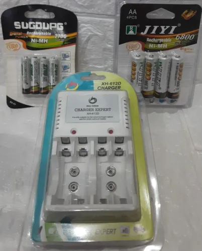 kit carregador mais pilhas recarregaveis