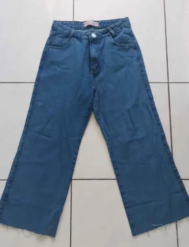 Calça Jeans Wide Leg Azul TAM44