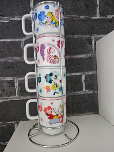 Conjunto de 4 canecas cerâmica Disney Alice no País das Maravilhas