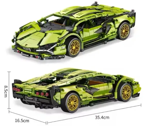 Carrinho Lamborghini Bloco De Montar Lego Speed Car 586 Peças Scala 1:18
