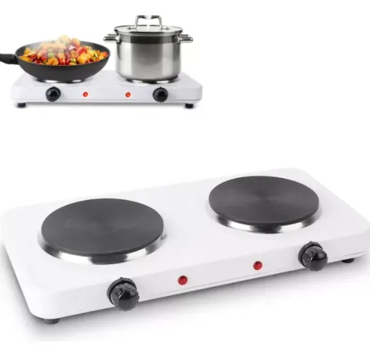 Fogão Elétrico Gourmet 2 Bocas Portátil 110v - 2000w Branco