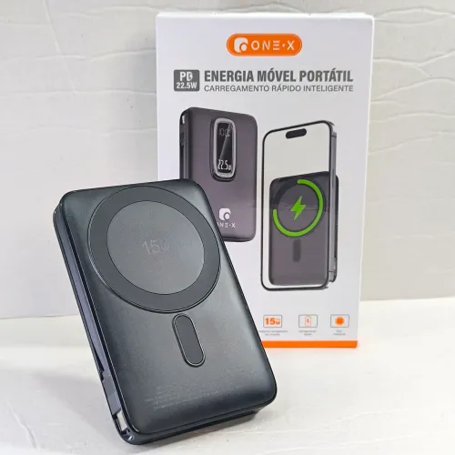 Carregador portátil sem fio indução magsafe magnético Power bank 10000mAh