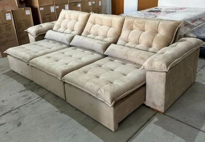 Sofá Cama Retrátil 6 lugares - Novo