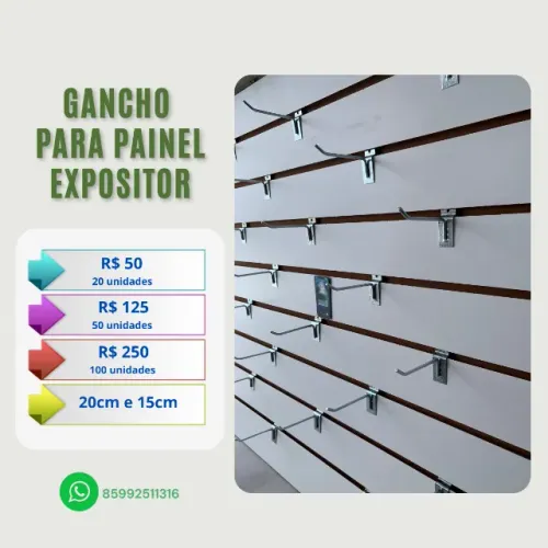 Ganchos (ferrinho) 15cm e 20cm para painel canaletado expositor (novo) 