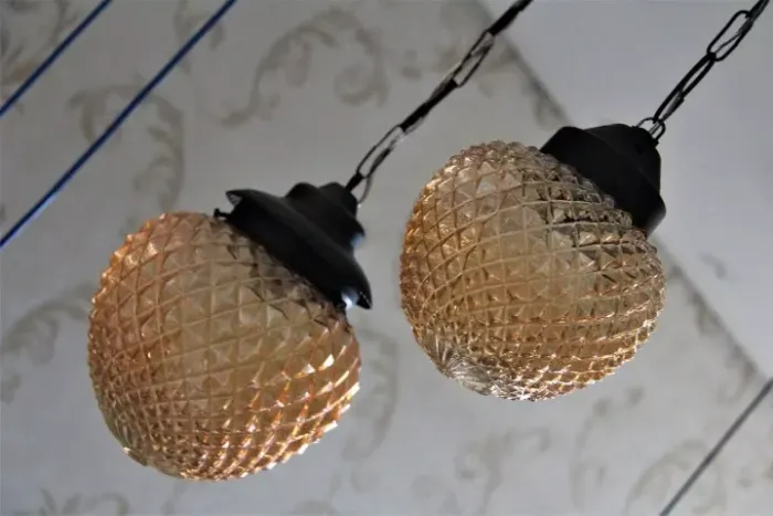Lustre Pendente Bico Jaca Cor Bronze e Metais Ouro Velho ( Conj ) - Anos 60 