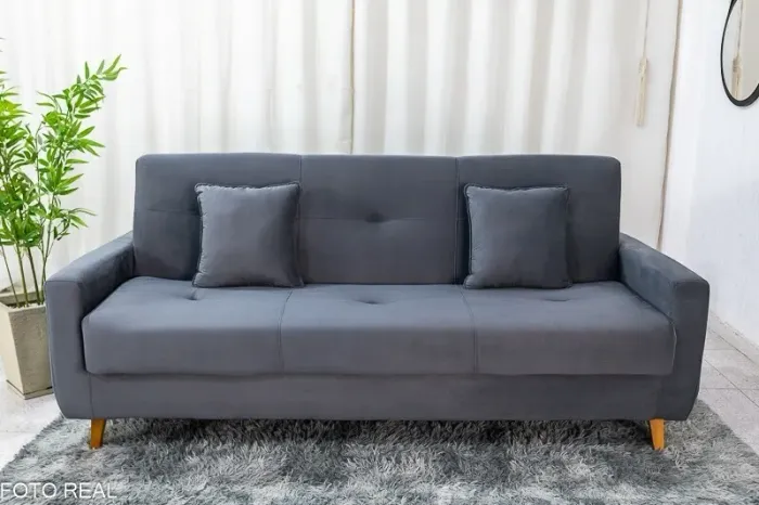Sofá cama com baú Pamela pés em madeira / ENTREGA HOJE !!! FRETE GRÁTIS