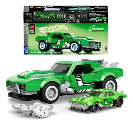 PROMOÇÃO - Camaro Custon Hot Wheels  Mattel Brick Shop  blocos de montar 289 peças