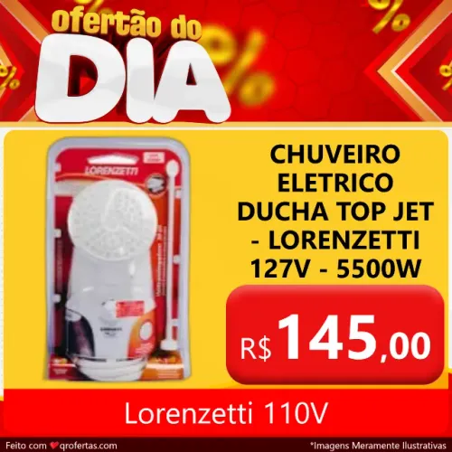 CHUVEIRO ELETRICO DUCHA TOP JET - LORENZETTI 127V - 5500W